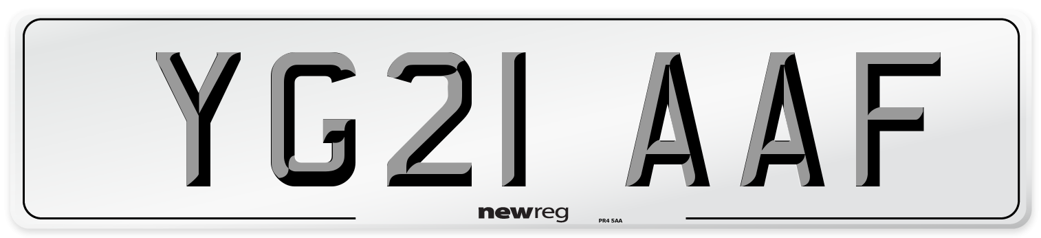 YG21 AAF Number Plate from New Reg